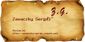 Zavaczky Gergő névjegykártya